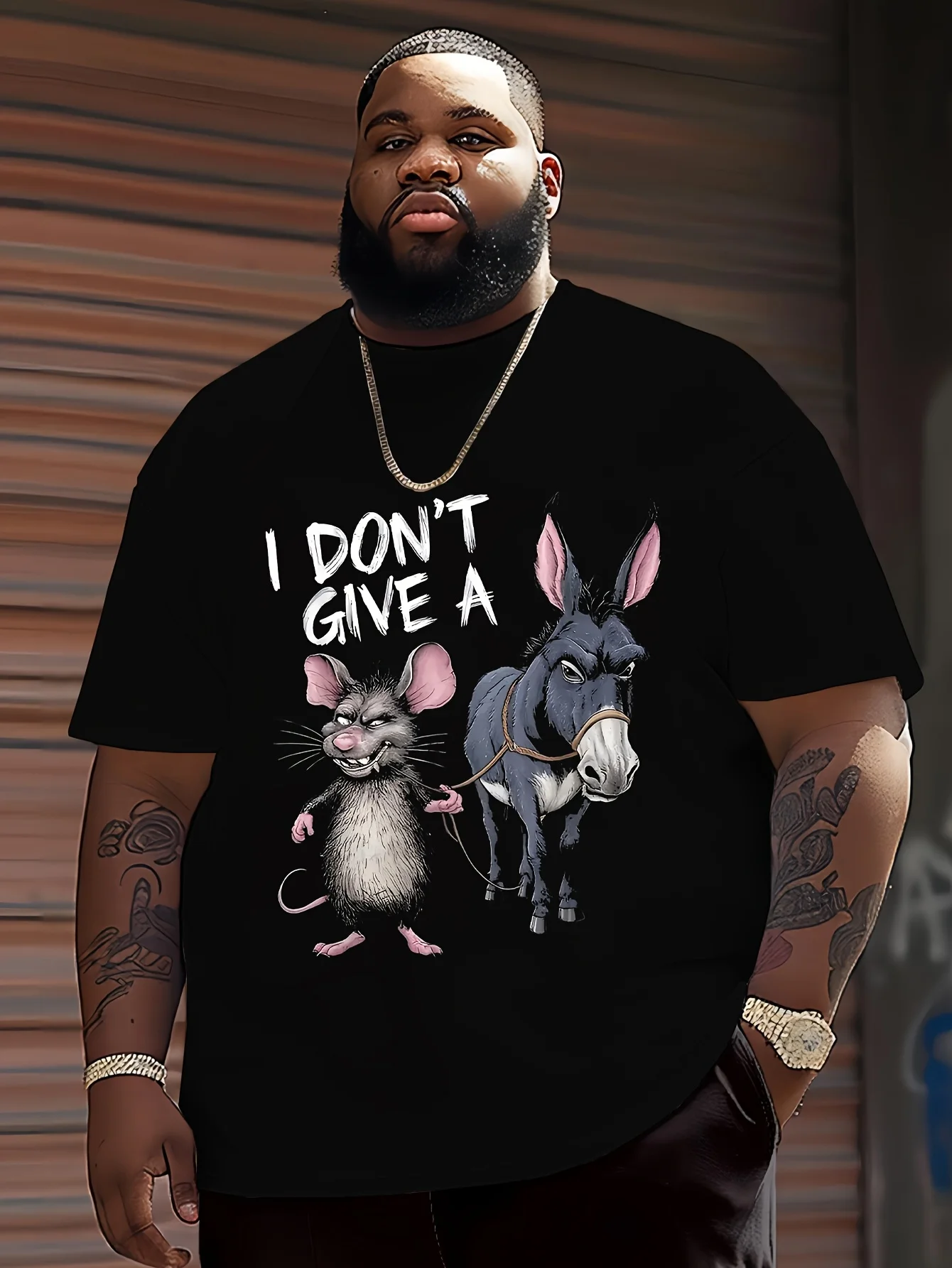 Men's trendy shirt with the words'I DON'T CARE 'printed on it, suitable for summer casual sportswear, crew neck design