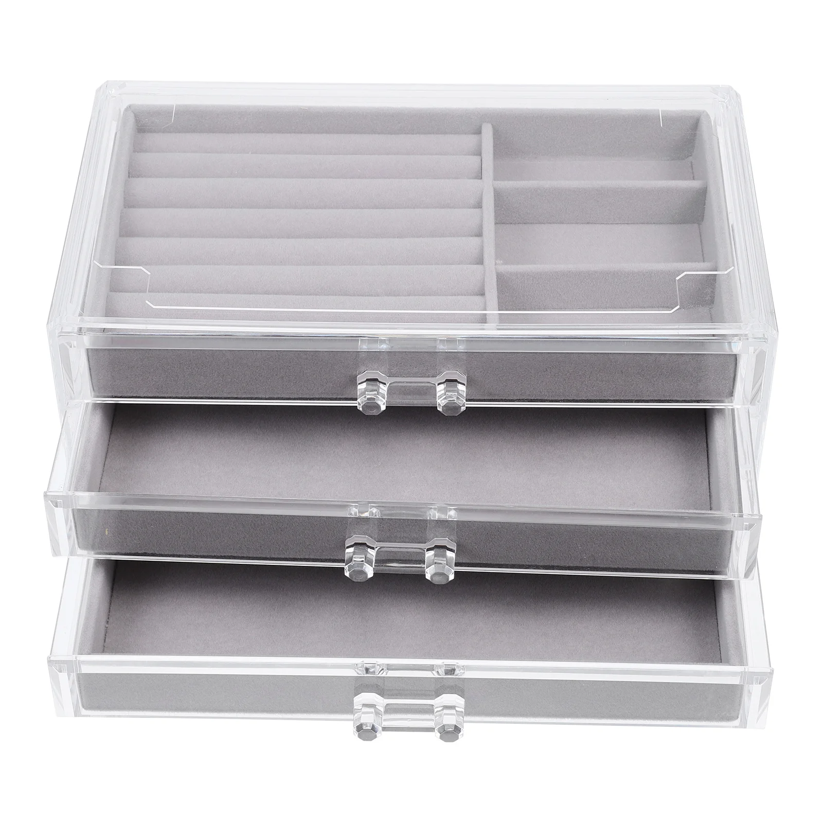 Jewelry Box Transparent Acrylic Drawer Multi-Function Desktop Organizer For Home Jewelry Storage Trinket Accessory Display