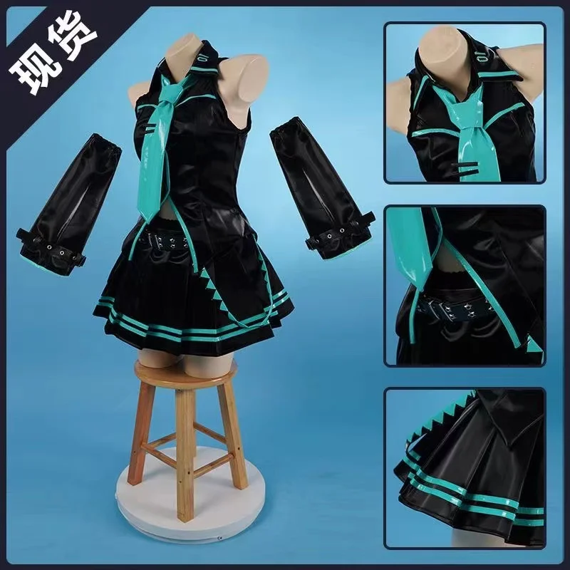 

Cosplay sexy Miku16th formula suit black liquid leather cosplay suit