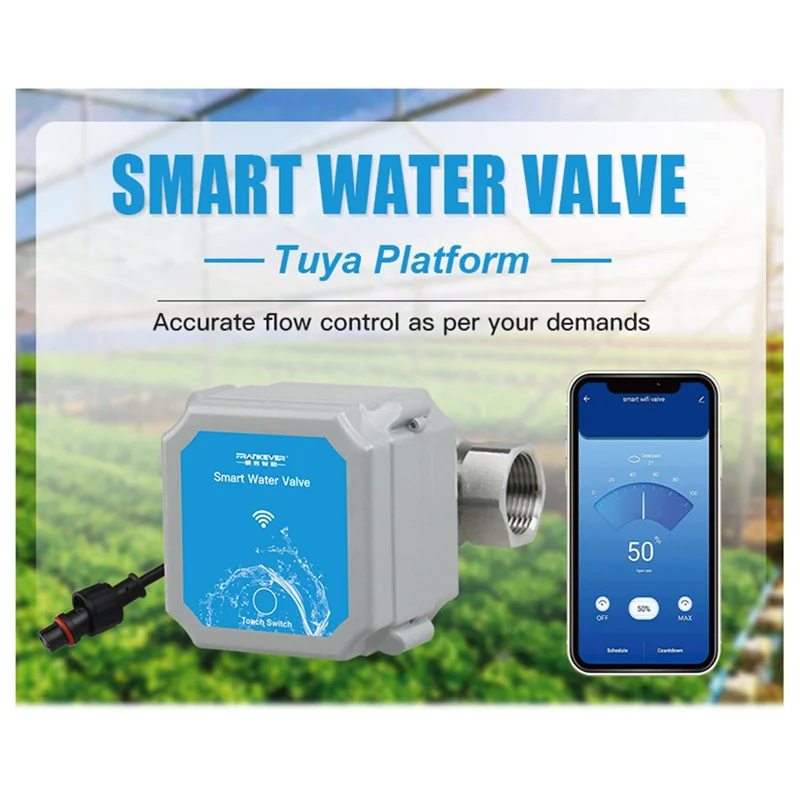 B29C-Tuya Wifi Intelligent Water Ball Valve Shut Close Rate 0% To 100% Garden Smart Life Faucet Automation Voice Control,DN20