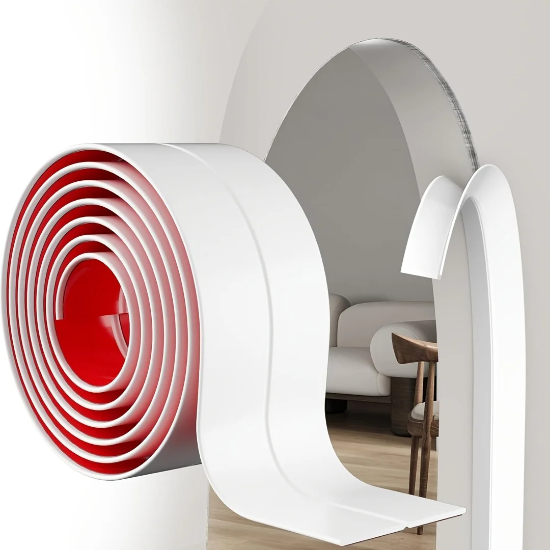1 Stück 1/2M selbstklebender weißer Kunststoff-Eckenschutz, PVC-Kantenschutz für Tür, Tisch, Arbeitsplatte und Möbelkantenschutz