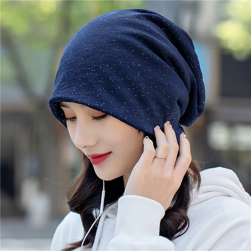 Women Summer Silver Dot Breathable Sun Hat Spring Autumn Windproof Warm Pregnant Confinement Cap Multifunction Headscarf W52