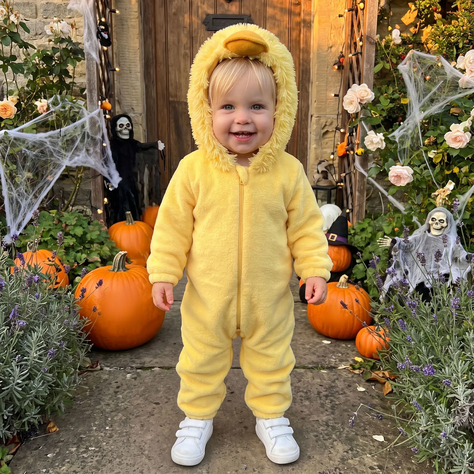 Toddler Baby Costume Romper Cute Animal Long Sleeve Hooded Zipper Jumpsuit