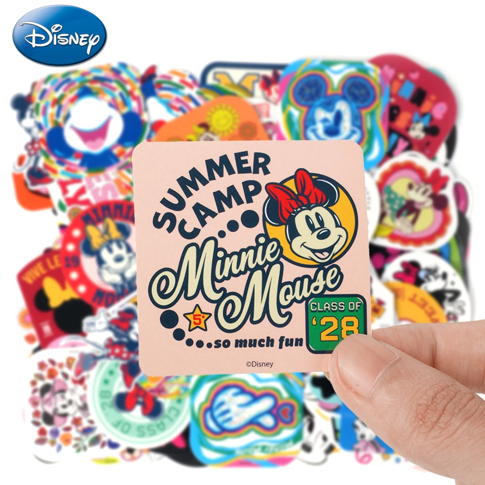 100pcs Disney Officially Licensed Mickey Minnie Sticker Cartoon Decoration Laptop Cup Helmet Picture Frame Skateboard Waterproof