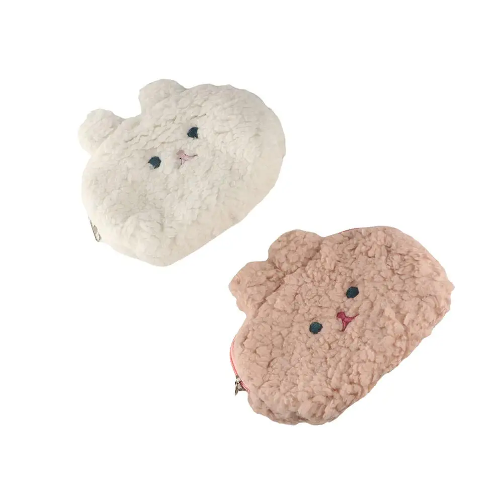 Large Capacity Plush Rabbit Coin Purse Zipper Anime Animal Rabbit Money Bags Cartoon Plush Rabbit Animal Zipper Bags