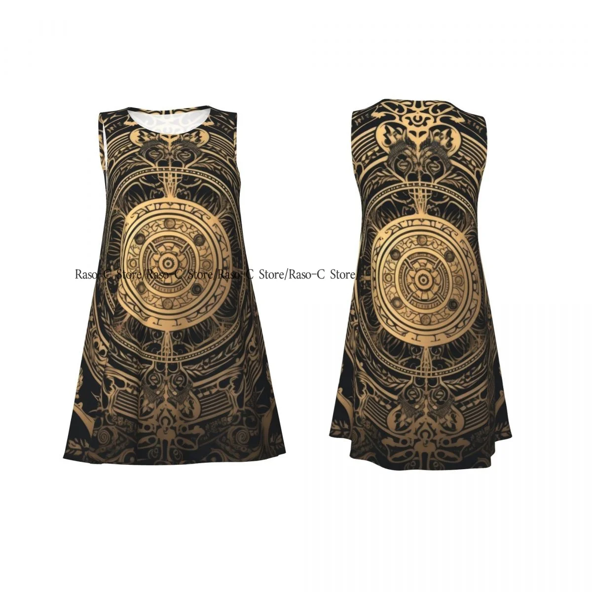 ชุดสตรี Golden Steampunk ฤดูร้อน Casual T เสื้อชายหาดชุดถัง