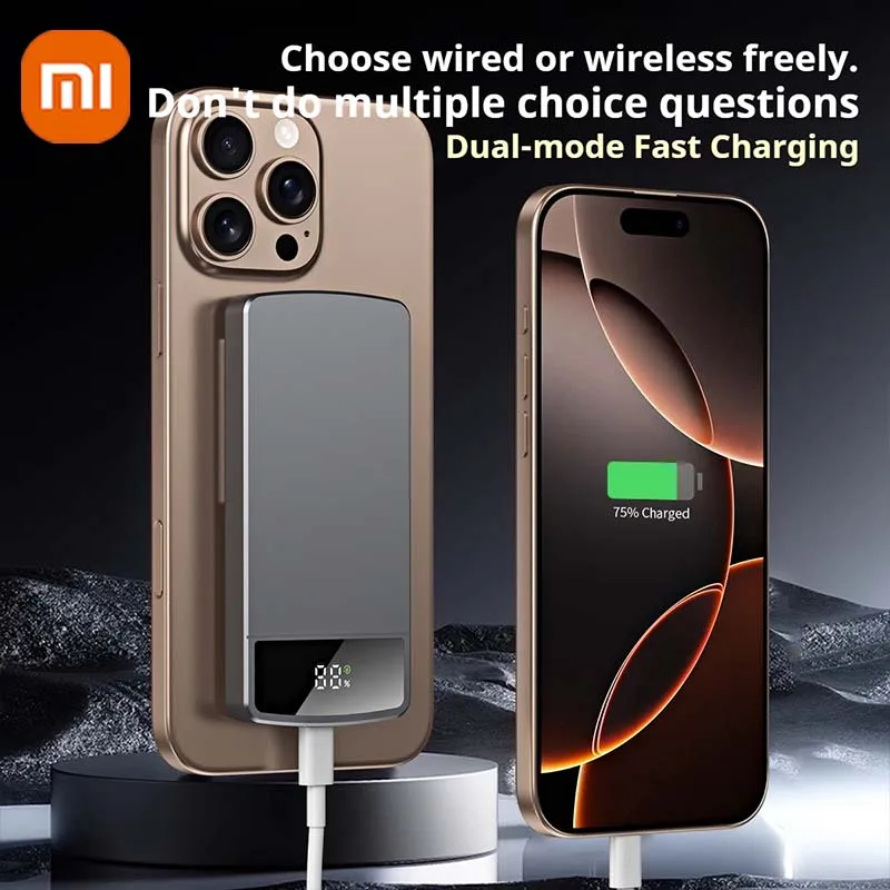 باور بانك مغناطيسي بقدرة 10000 مللي أمبير في الساعة، شحن سريع، بطارية خارجية محمولة، بطارية لاسلكية ذات سعة كبيرة لهاتف IPhone17 Samsung #4