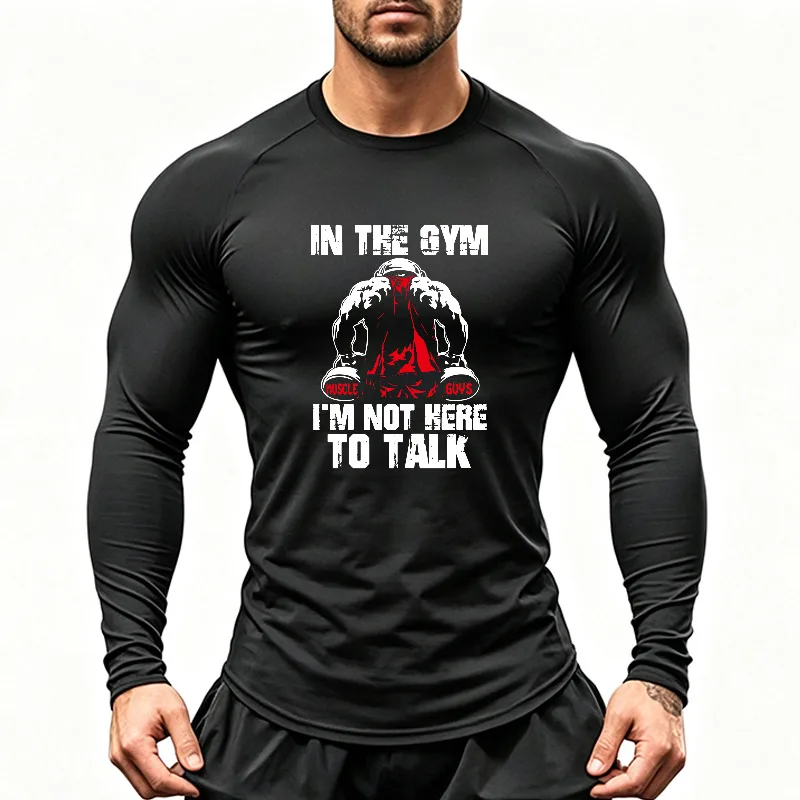 Men's Cotton Running T-shirts Long Sleeve Muscle Pattern Gym Sports  Super Soft Breathable Lightweight Sports Training Shirt.