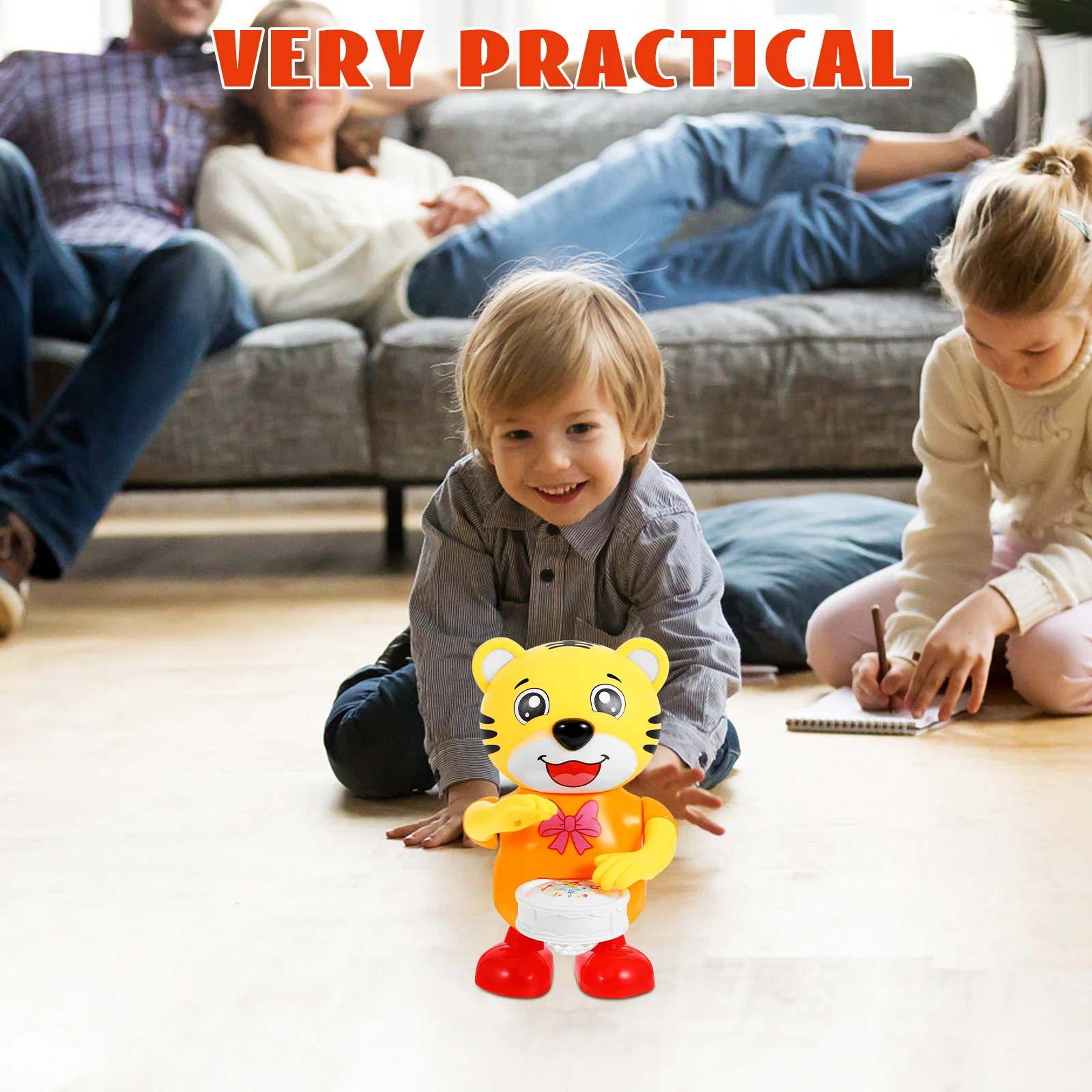 Interactivo para bebés de 0 a 6 meses, canto, batería, aprendizaje Musical, animales, recién nacidos, tiempo de barriga, juego