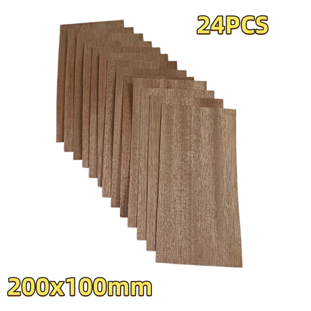 

24Pcs Natural Red Walnut Veneer 0.4mm Real Wood Thin Veneer for Guitar Body Furniture Decoration DIY Marquetry 20x10cm