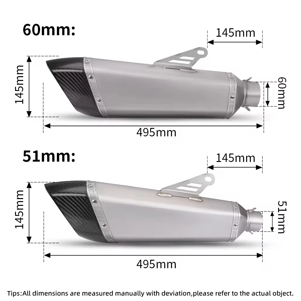 60mm Silence Modify muffler exhaust High - Efficiency motorcycle Motocross For F750GS F850GS R1200GS ADV750 R3 SN04