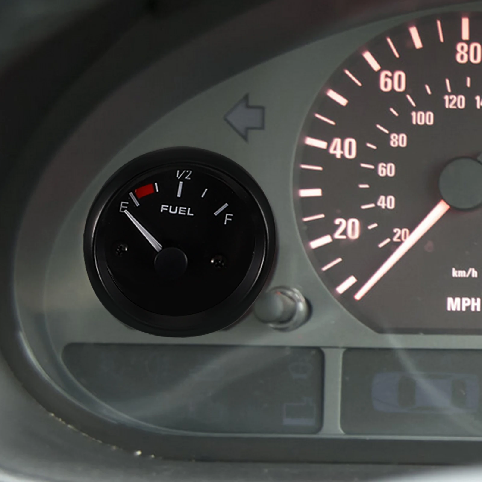 

12V 52MM Black Face Needle Fuel Level Gauge Oil Tank Indicator Gauges For Car Vehicle Replacement Accessory Car Supply