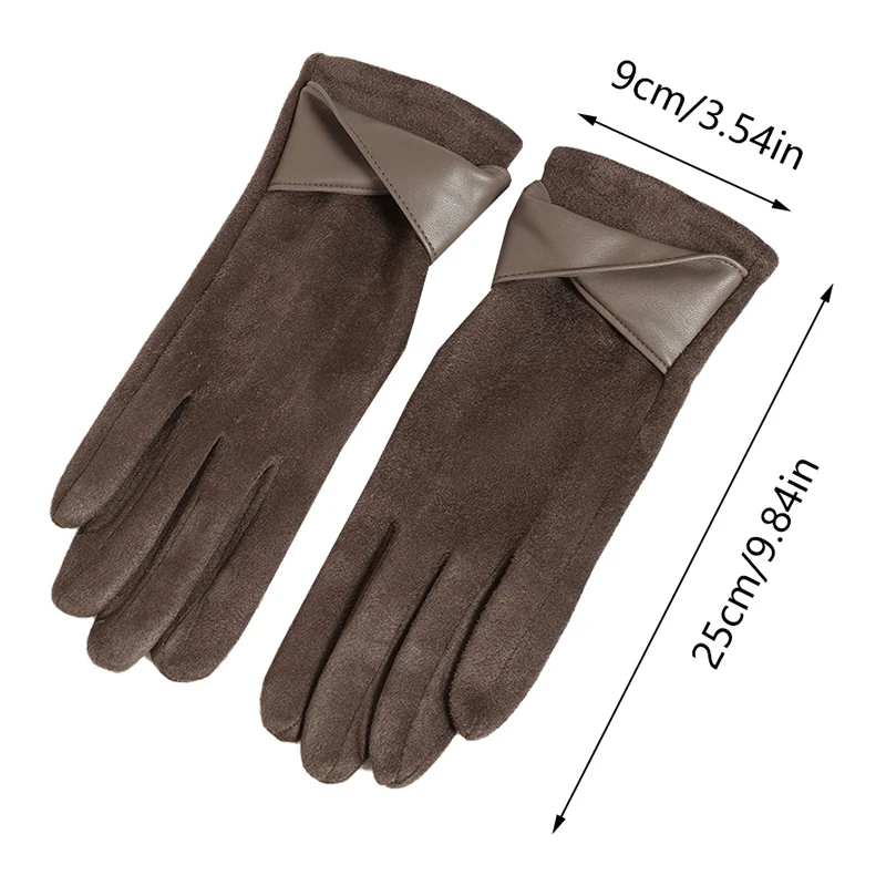 1 Paar Wildlederhandschuhe für Damen, Winter-Samthandschuhe, elegante Touchscreen-Handschuhe, Reiten, Fahren, warm halten, Outdoor, Weihnachtsgeschenk