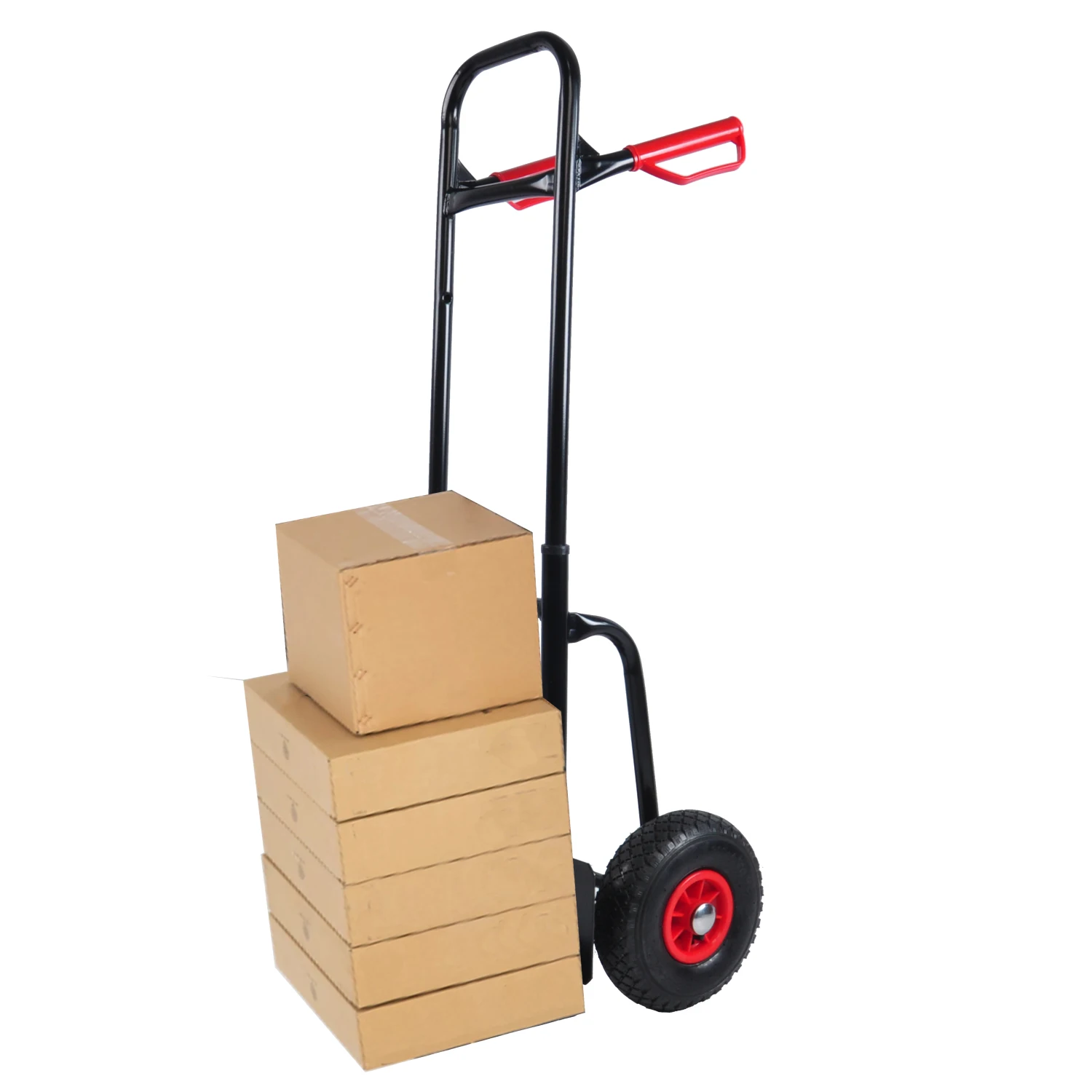 

Heavy duty manual truck with double handles 330 lb steel trolley for moving heavy platform truck with 10 "rubber wheels for movi