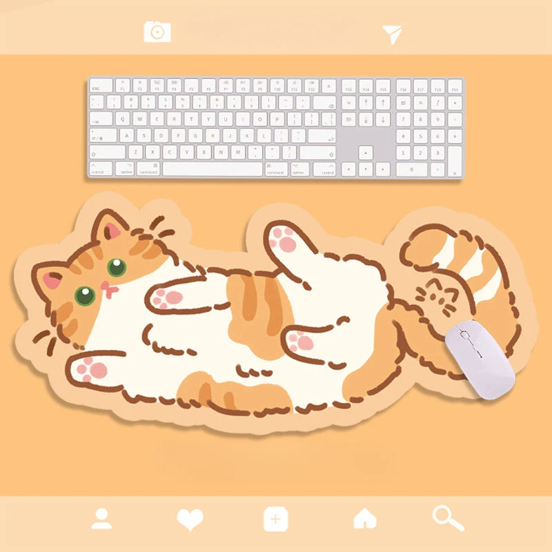 Cartoon cute cat shaped diatomaceous earth mouse pad, absorbent, non slip, wear-resistant, oversized office wrist guard pad