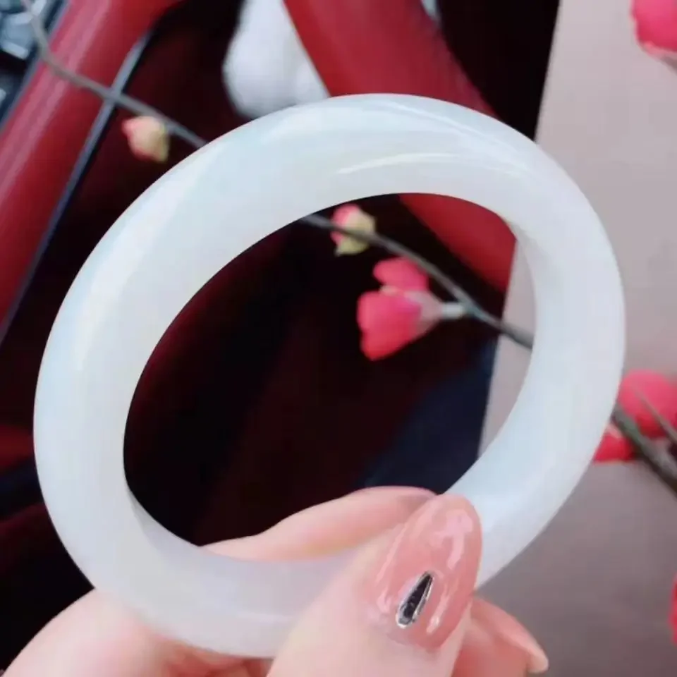 

Мьянманский браслет из чистого натурального нефрита с ледяным нефритом, светло-зеленый лед, прозрачный нефритовый браслет, элитный и горячая распродажа, подарок