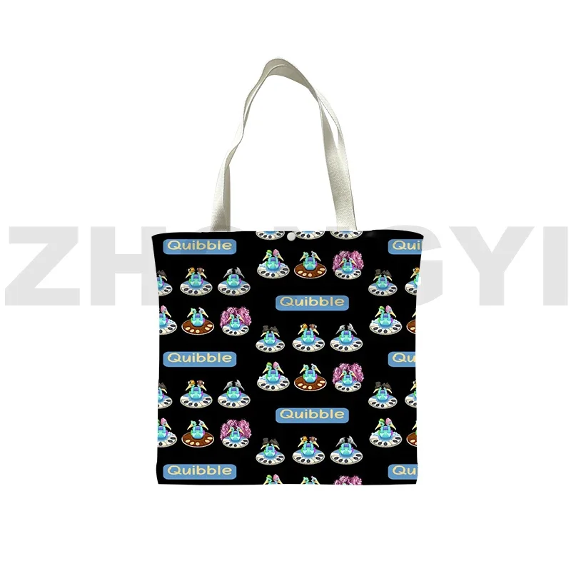 Kawaii Cartoon My Singing Monsters Shopping Bag 3D Print Women Hand Bag Reusable Canvas Bag Tote Bags for Men Game Shoulder Bag