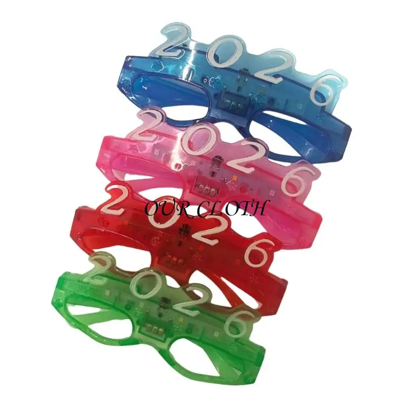 Brillo en las gafas oscuras marco plástico potenciado liderado accesorio universal para adultos niños fiestas disfraces