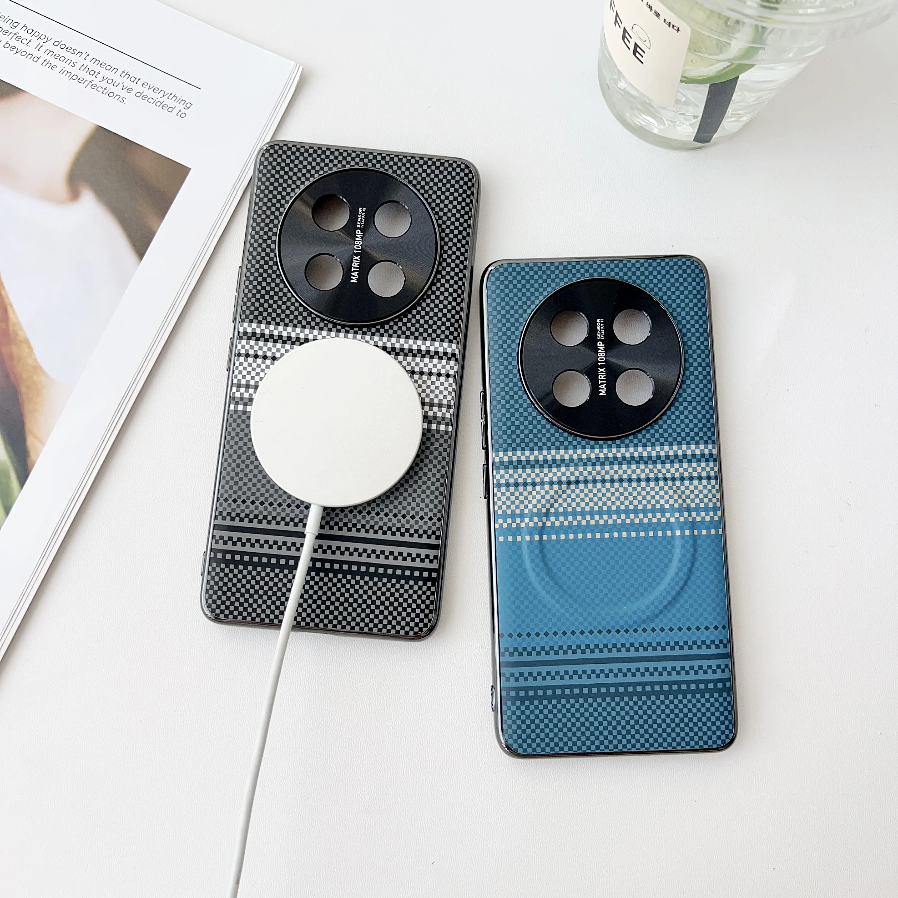 

For Huawei Honor X70 60Pro 50 Lite Case Hard Carbon fiber wireless charging Protective Back Cover Honor 400Pro Lite Shell