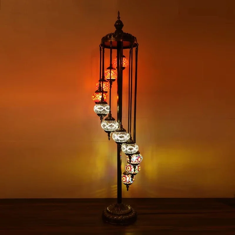 Globe Turkish floor lamp Mosaic glass Moroccan style floor lamp