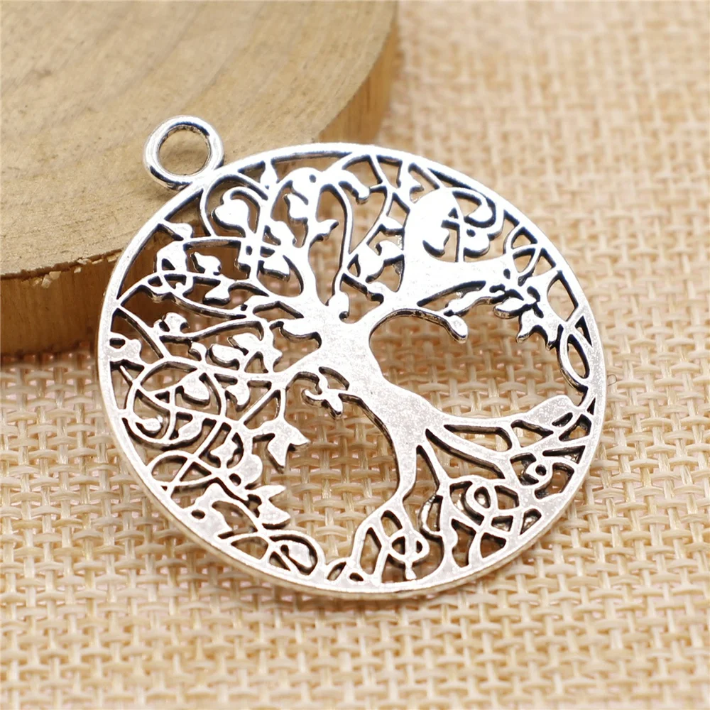 WYSIWYG 2pcs 40x35mm Tree Of Life Charm Pendants For Jewelry Making Tree Of Life Pendants Charm