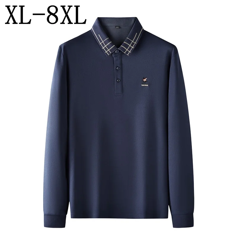 7XL 6XL 8XL 2023 New Autumn High End Luxury Designer Polo Shirt Men Fashion Embroidery Mens Tshirt Top Quality Loose polos homme