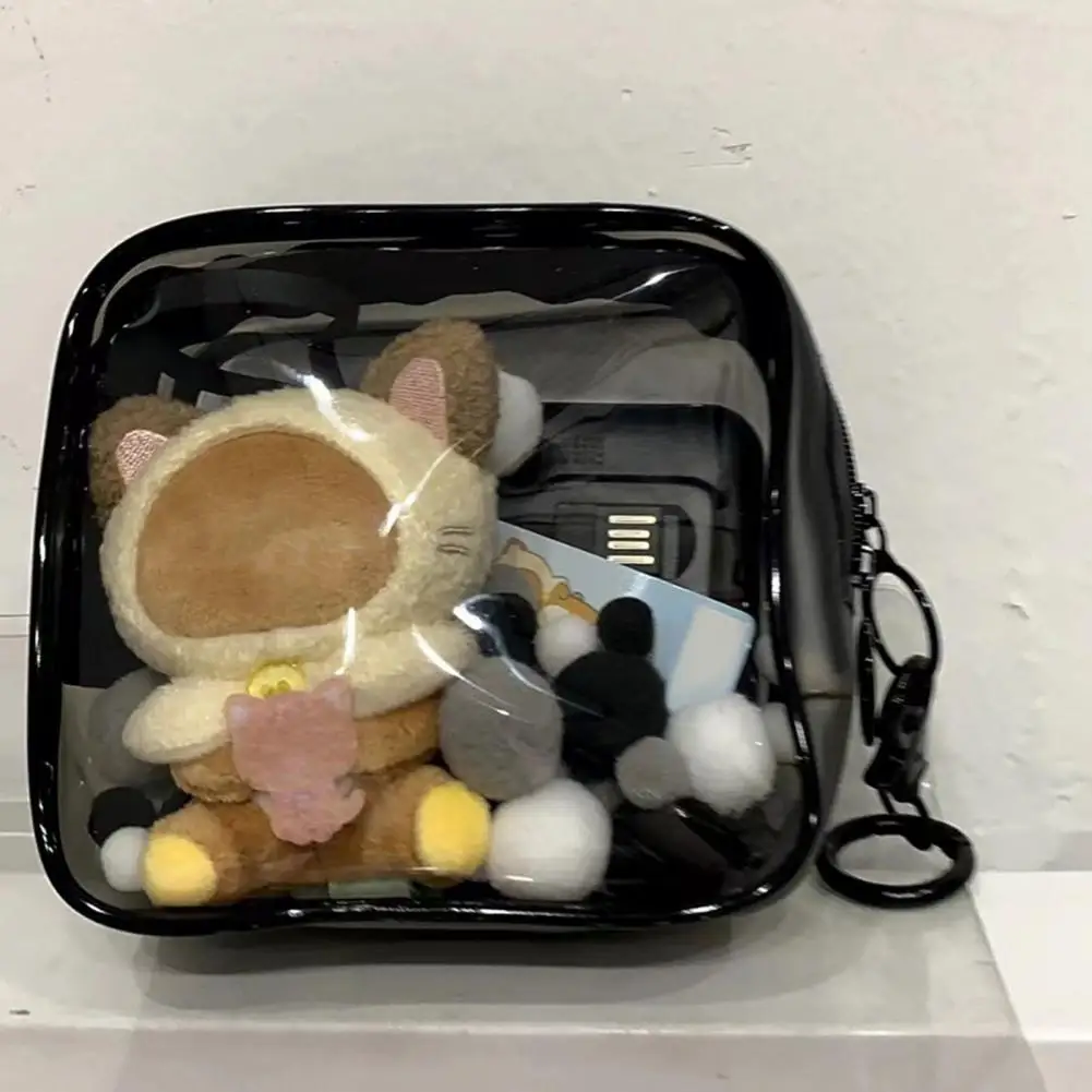 Durable Doll Protector Bag Visible Keychain Bag Doll Display Bag with Dustproof Transparent Storage Pouch for Easy Portability