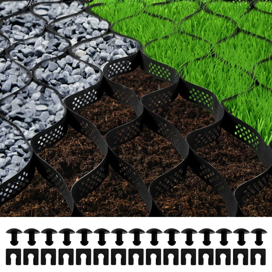 

Ground Grid 1885 lbs per Sq Ft Load Geo Grid 3 Depth Permeable Stabilization System for DIY Patio Walkway Shed Base Light Vehi