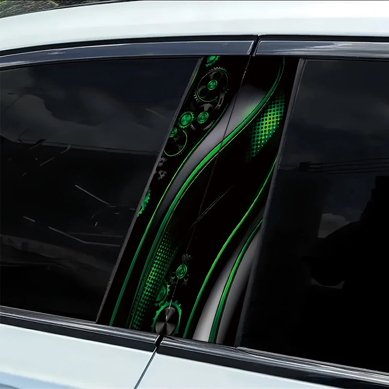 

2 наклейки на B-стойки автомобиля, виниловая защитная пленка Gears and Curves.