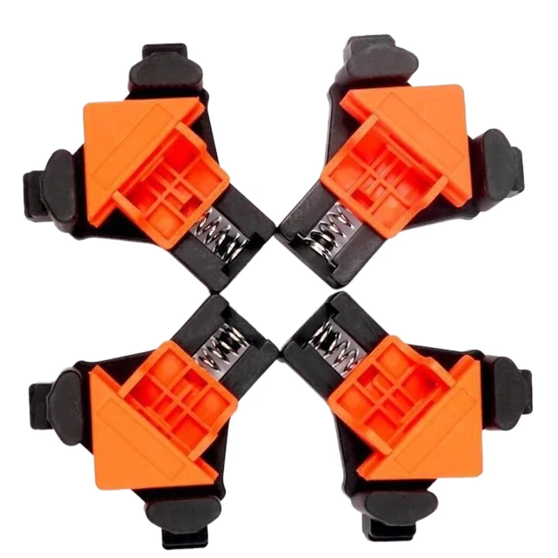 4pc portatile ad angolo retto morsetto per la lavorazione del legno morsetto a molla per la lavorazione del legno localizzatore a 90 gradi Set di accessori per utensili elettrici