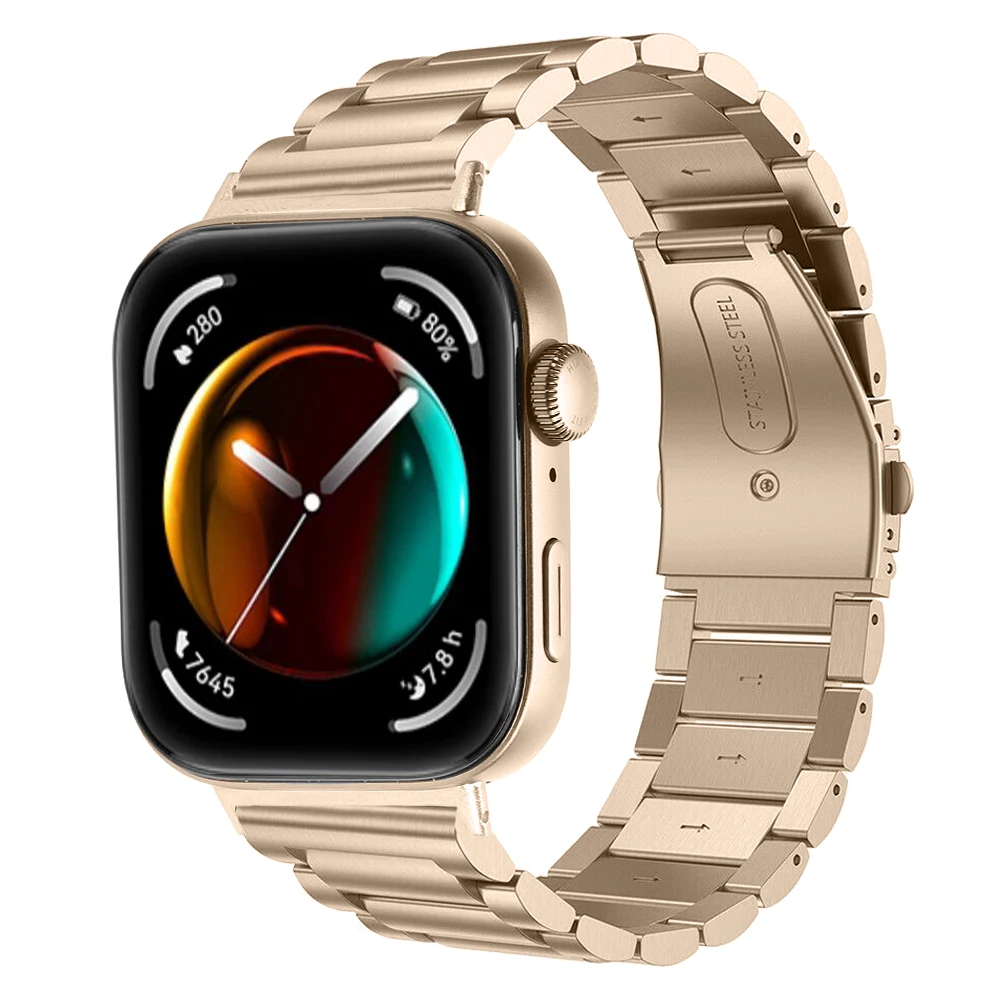 سوار من الفولاذ المقاوم للصدأ لساعة Huawei Watch Fit 3 حزام ثلاثة خرز سوار معدني لملحقات الساعة الذكية Huawei fit 3