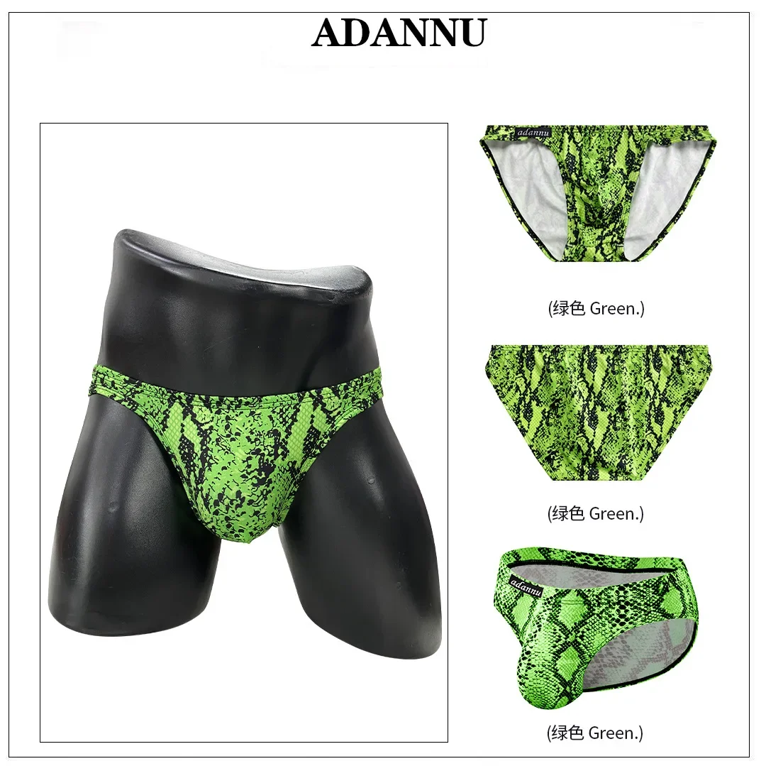 ADANNU-ropa interior Sexy para hombre, calzoncillos de tiro bajo para jóvenes, 3 unidades