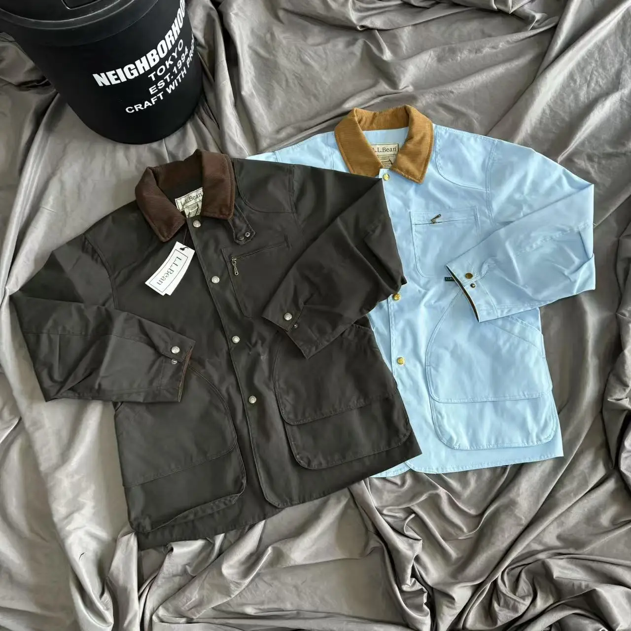 

New L.L.Bean Outdoor Waterproof Canvas Hunting Sle Jaet Commuter Friendly Versatile Long Sve Mid-Length Coat