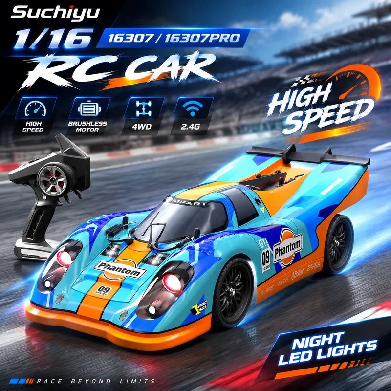 Suchiyu 16307 16307pro 1:16 4wd Rc Car 2.4g Brushless High‑Speed Racing Model With Night Led Lights Remote Control Toy Gift