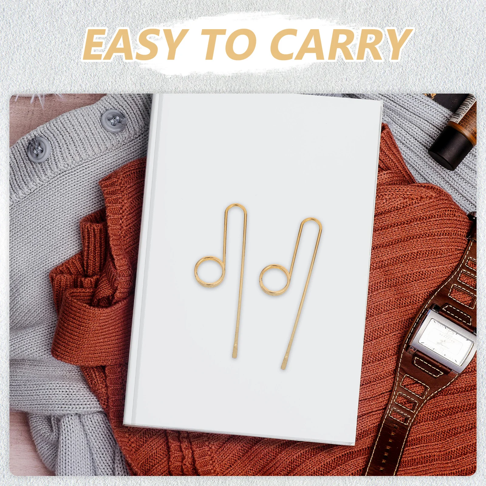 

2Pcs Metal Ring Book Page Holders Vintage Ergonomic Reading Ring Holder Finger Bookmark for Students Book Lovers Office Travel