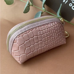 2022 New Crocodile Pattern PU Leather Coin Purse Men Women Key Bag Organizer Pouch Key Case Zipper Wallet Clutch With Keychain