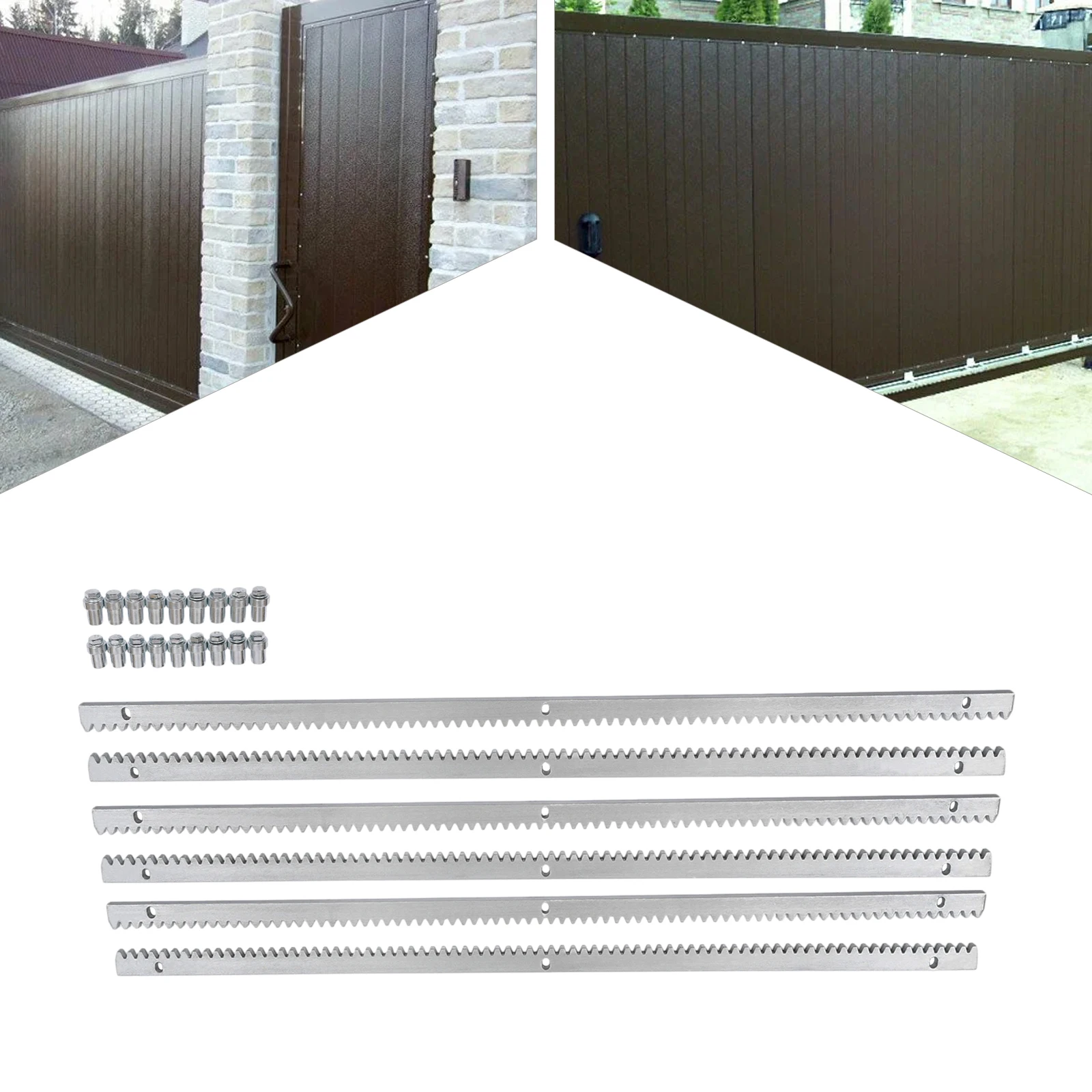 Sliding Gate Rack 6x1m Heavy Duty Steel Gear Rack Sliding Gate Teeth Track Gate Including Mounting Hardware 19.7 Feet Slide Door