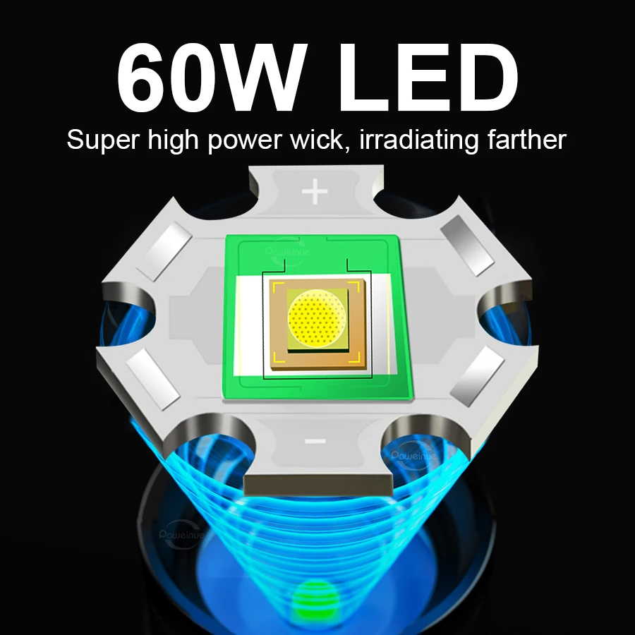 995000000LM Most Powerful LED Flashlight Ultra Bright 6000M Flashlight Rechargeable Tactical Torch Light Fishing Hunting Lantern