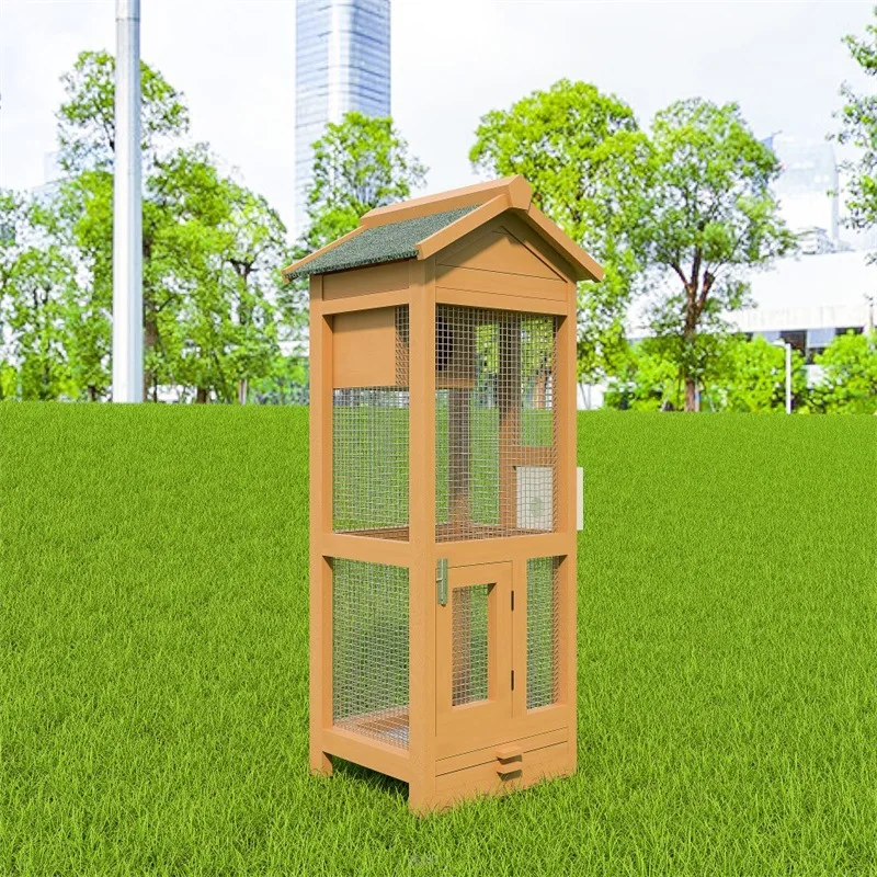 Solid Wood Bird Cage, Outdoor Bird Nest, Outdoor Bird House, Multifunctional Outdoor Pet Cage, Rain Protection, Sun Protection