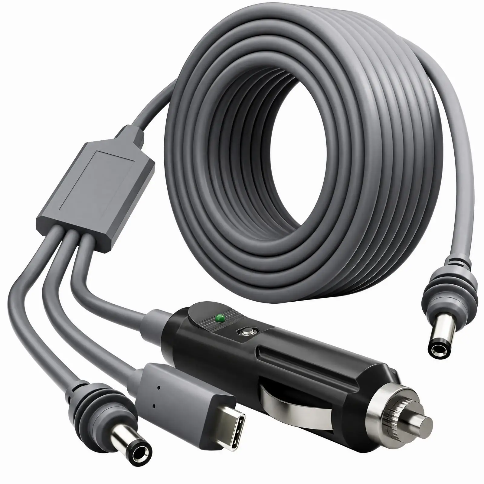 Car Cable 100W Three-Branch Automotive Power Cable Multi-Connector for Vehicle Electronics