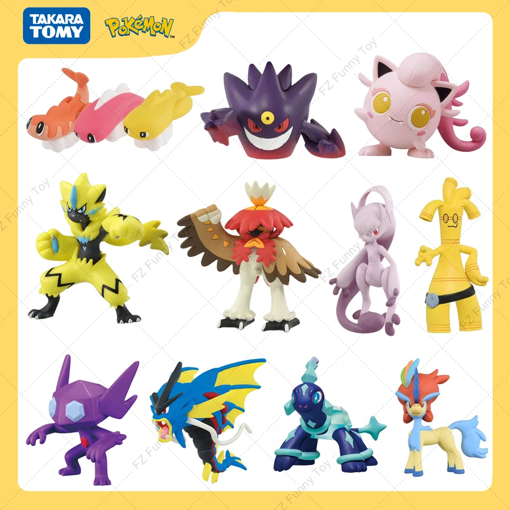 Original takara tomy pokemon figura modelo brinquedo sableye deciduueye gholdengo tatsugiri anime estátua ornamentos de mesa brinquedo presente