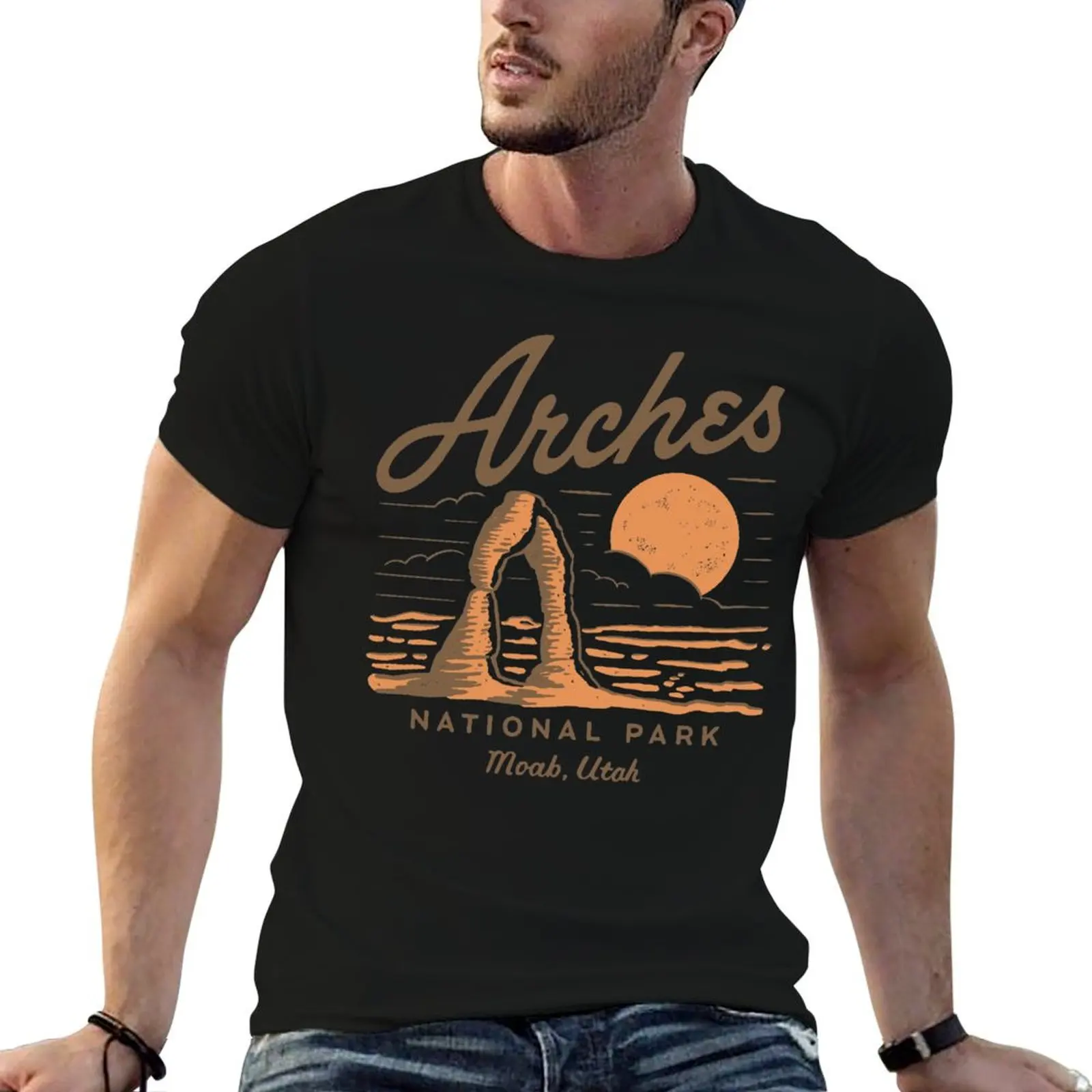 

Vintage Arches National Park Moab Utah T-Shirt t shirt man designer t shirt men 100% cotton luxury brand T-Shirt