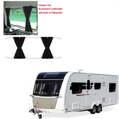 140cm 직선 레일이있는 범용 RV 커튼 개인 정보 보호 차양 커튼 Campervan Boat Camper Van 용 내부 부품