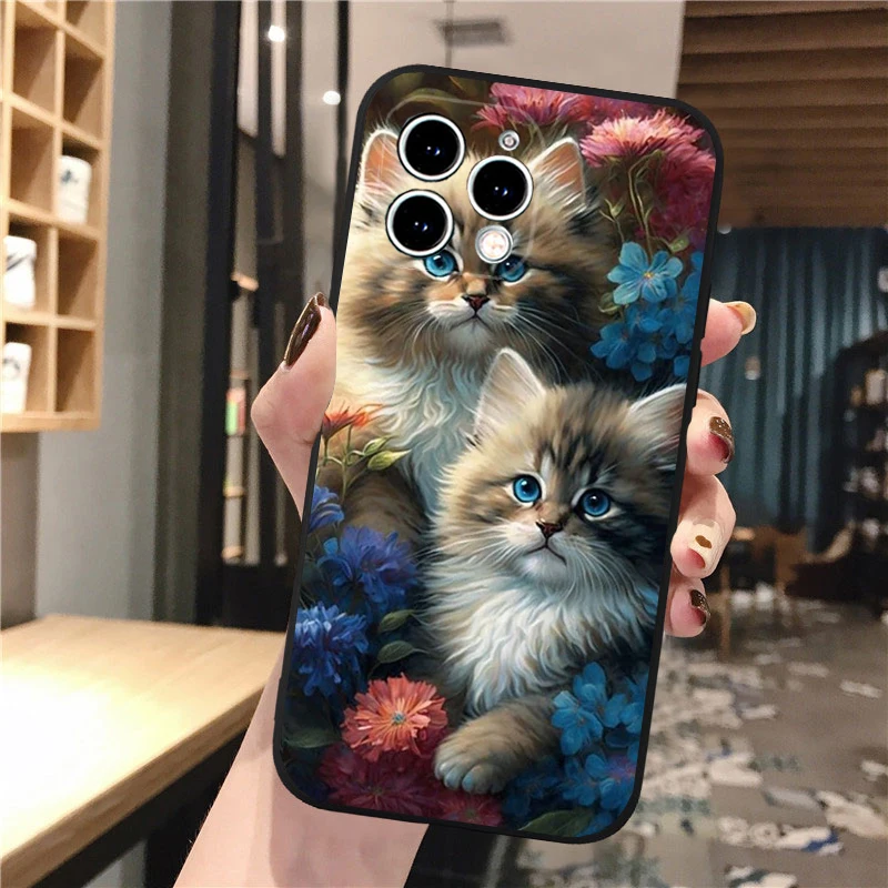 Cute baby kitten Cat Phone Case For iphone 17 Pro Max Air 16 15 14 13 Pro Max 15 16 Pro 15Plus Shell