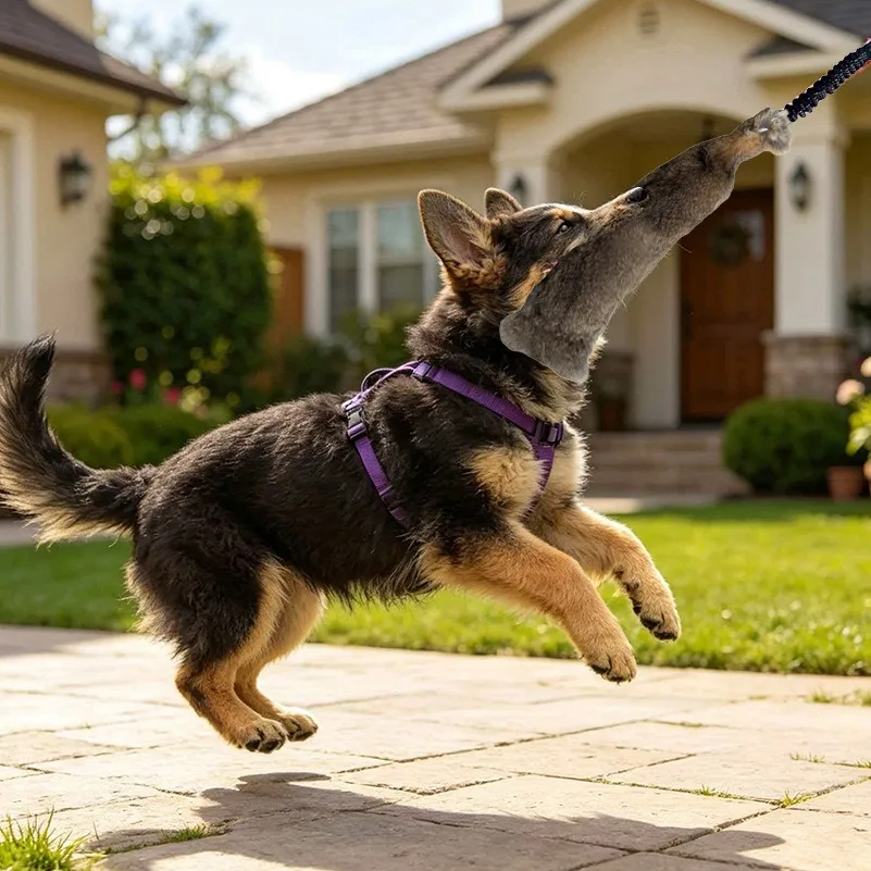 JUSTINLAU Kaninchenfell-Quietschspielzeug für Hunde, Beißspielzeug für Interaktives Outdoor-Spiel, Plüsch-Soundspielzeug für Mittelgroße & Große Hunde – Detail 15