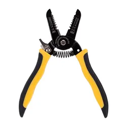 DELI 7 Inch 2 in 1 Wire Stripper And Cutter Slip Resistance Blade Dual Color PVC Coated Handle