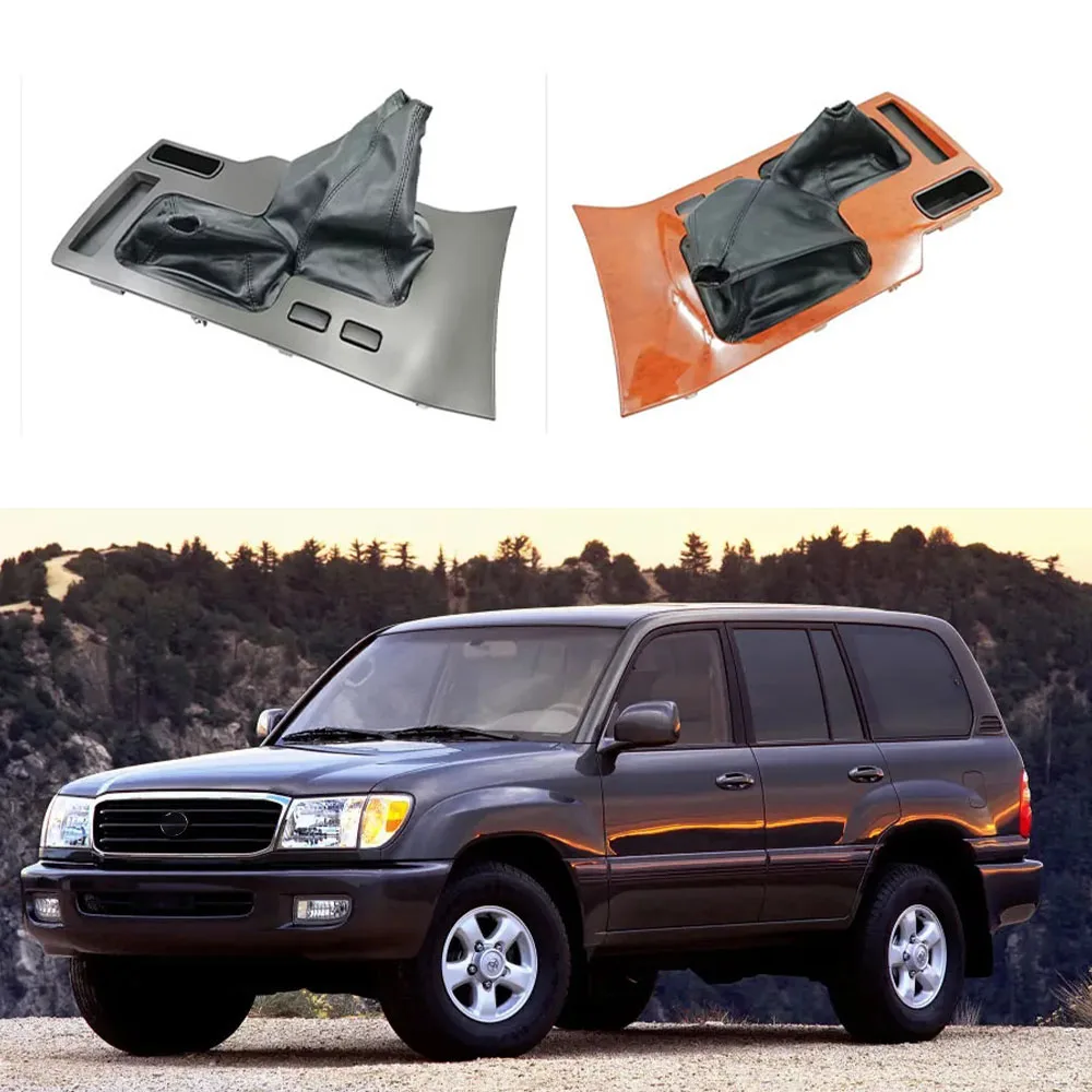 LHD Manual Shift Lever Trim Panel for Toyota Land Cruiser 100 LC100 FJ100, Center Console Wood Grain Interior Replacement