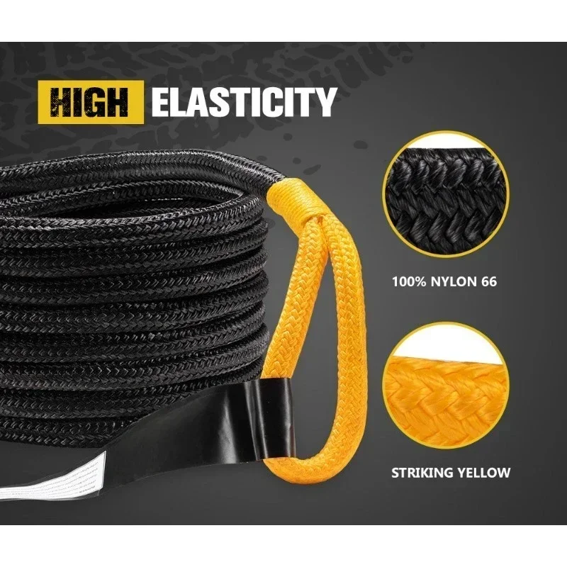 34,000 pounds outdoor off-road escape nylon trailer rope with double soft shackle