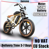 Jansno X70 Electric Bicycle 750W Powerful Motor 48V34AH Removable Battery Mountain Electric Bike 20*4.0-In Fat Tire City E-bike