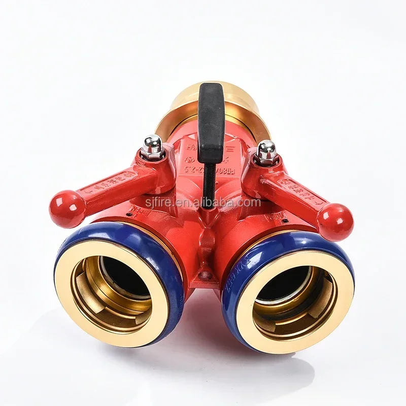 Aluminum Forged Two Ways Divider Fire Fighting Water Divider With Machino Coupling